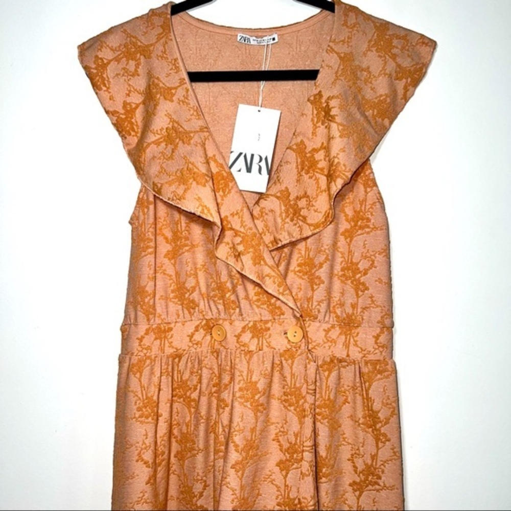 Zara NWT Maxi Button Wrap Dress - Picture 2 of 7